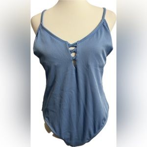 Cupshe light blue ribbed crisscross back size XL New With Tags